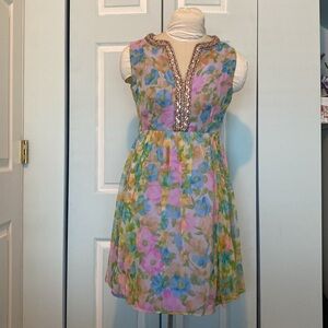 Handmade 1970s vintage floral dress